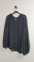 Black Gloss Long Sleeve Top, 12