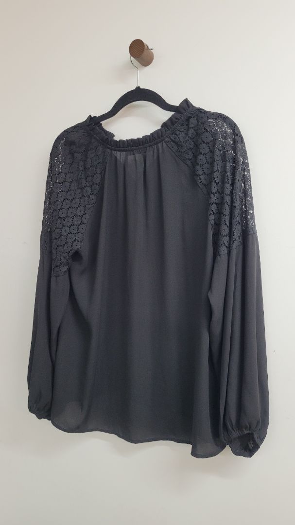 Black Gloss Long Sleeve Top, 12