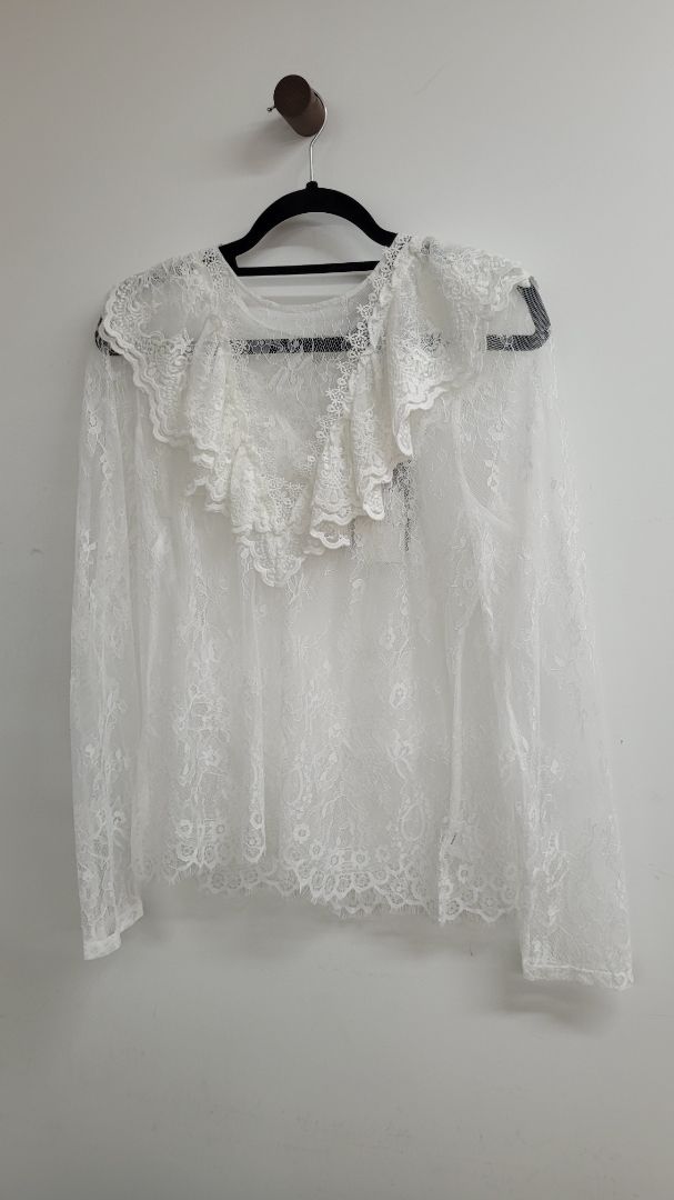 White Decjuba Long Sleeve Top, xl