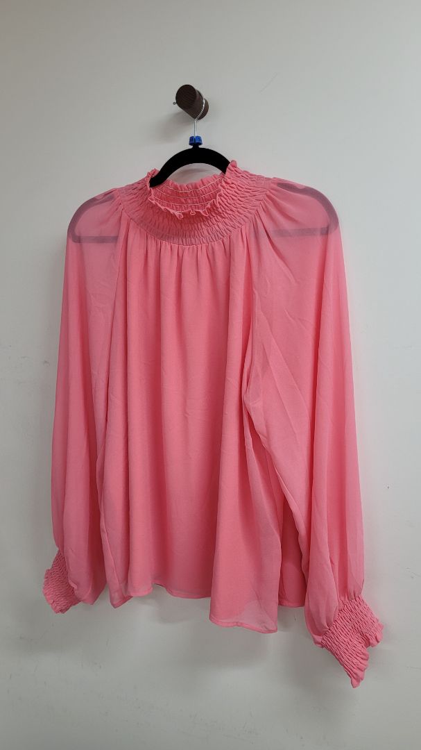 Pink Pretty Basic Long Sleeve Top, L