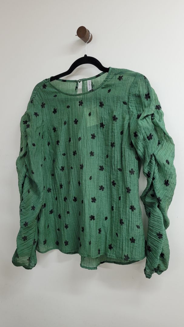 green,black Seeking Lola Long Sleeve Top, 14