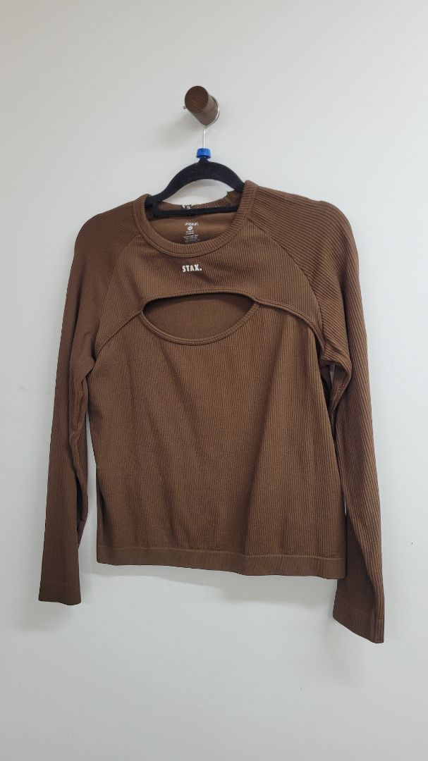 brown Stax Long Sleeve Top, XL