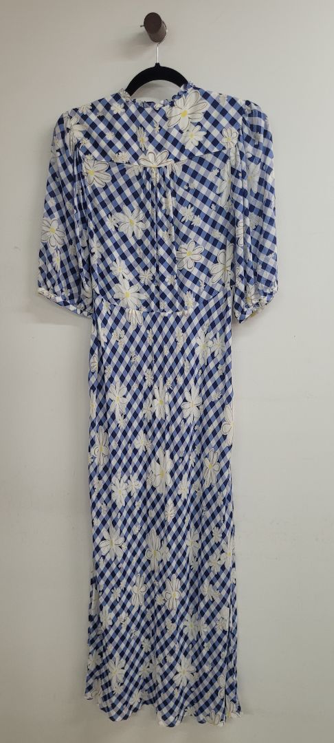 White and blue Rixo Dress, S