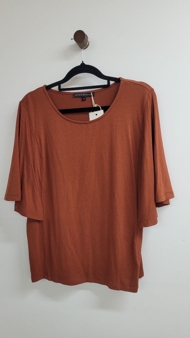 Brown stitch ministry Short Sleeve Top, XS
