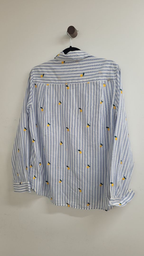 Blue/white with lemons birds of paradise Shirt, M