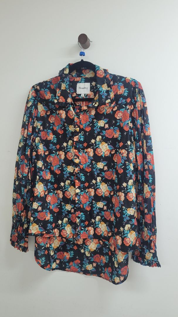 Black floral Tuesday Shirt, 14