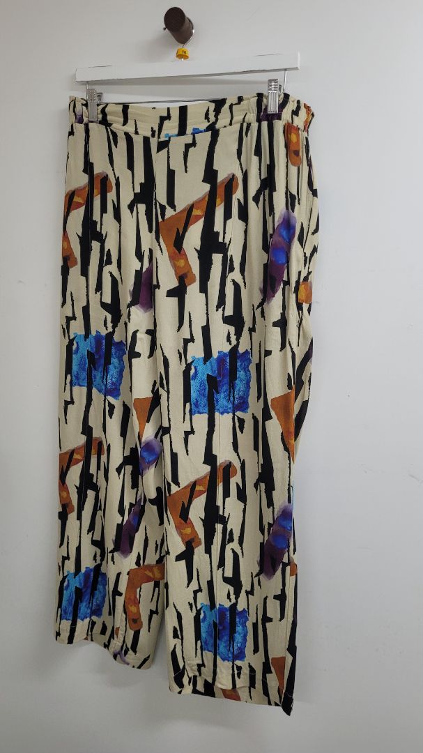 Cream black and blue Nyne Pants, 16