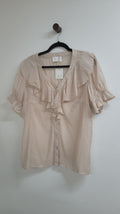 Biege Iris Maxi Short Sleeve Top, 14