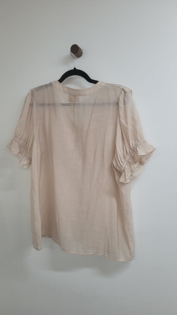 Biege Iris Maxi Short Sleeve Top, 14