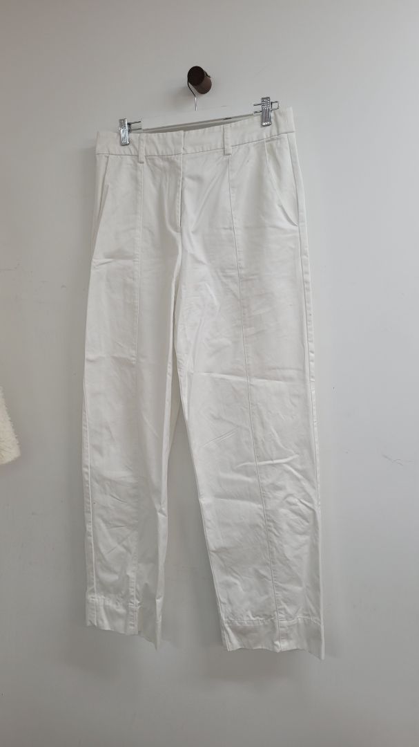 White Caitlin Crisp Pants, 12