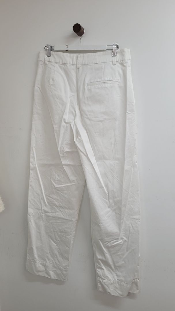 White Caitlin Crisp Pants, 12