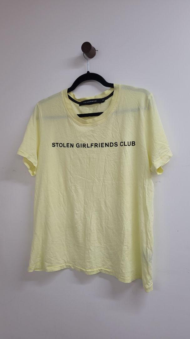 Yellow Stolen Girlfiends Club Short Sleeve Top, XS