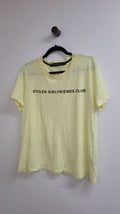 Yellow Stolen Girlfiends Club Short Sleeve Top, XS