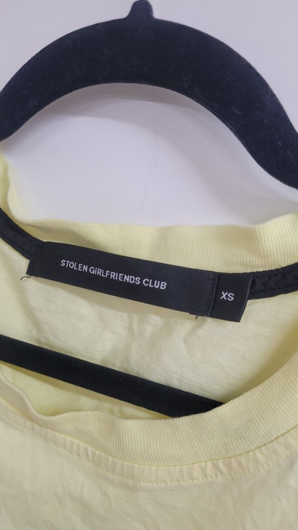 Yellow Stolen Girlfiends Club Short Sleeve Top, XS