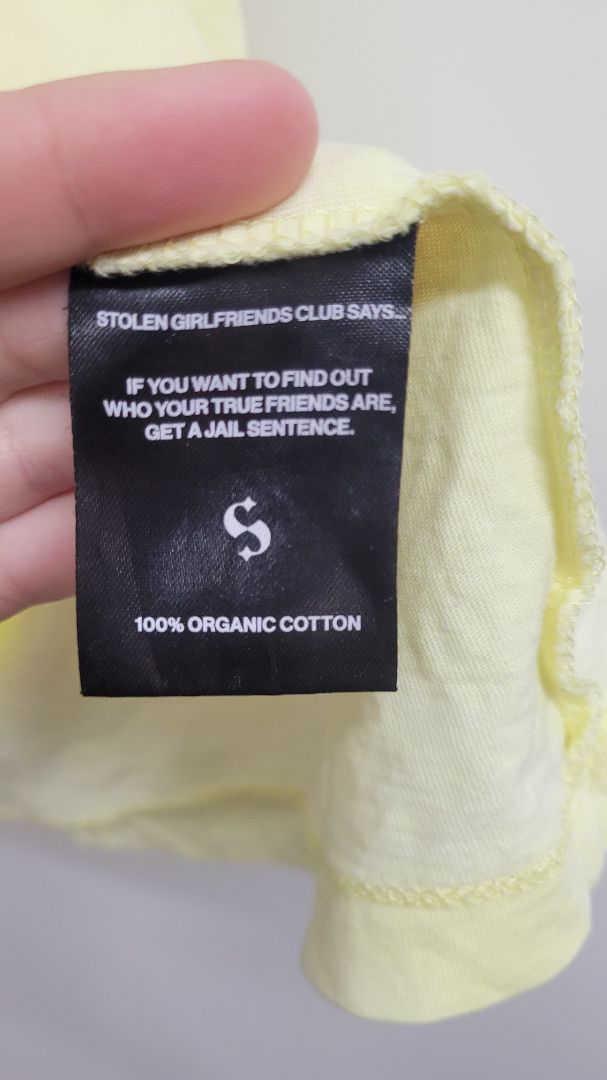 Yellow Stolen Girlfiends Club Short Sleeve Top, XS