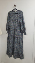 Blue green floral Kinney Dress, L