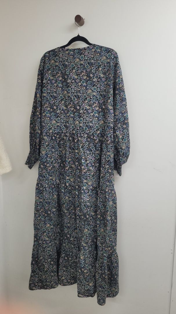 Blue green floral Kinney Dress, L