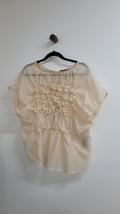 Beige Zara Short Sleeve Top, M