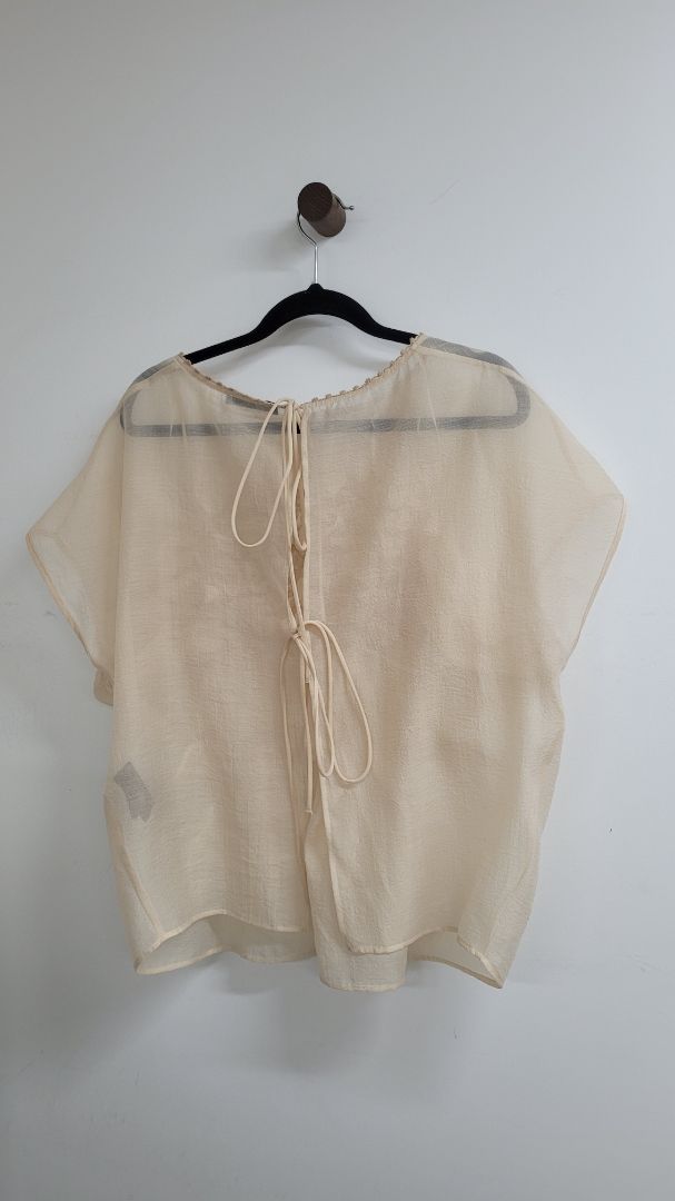 Beige Zara Short Sleeve Top, M