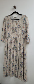 floral Cafe Latte Dress, L