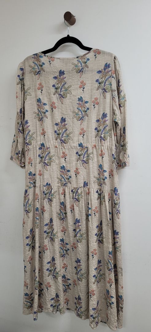 floral Cafe Latte Dress, L