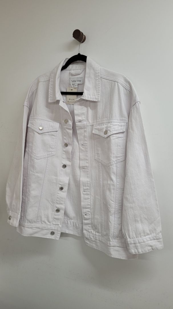 White silver Caitlin Crisp Denim, L