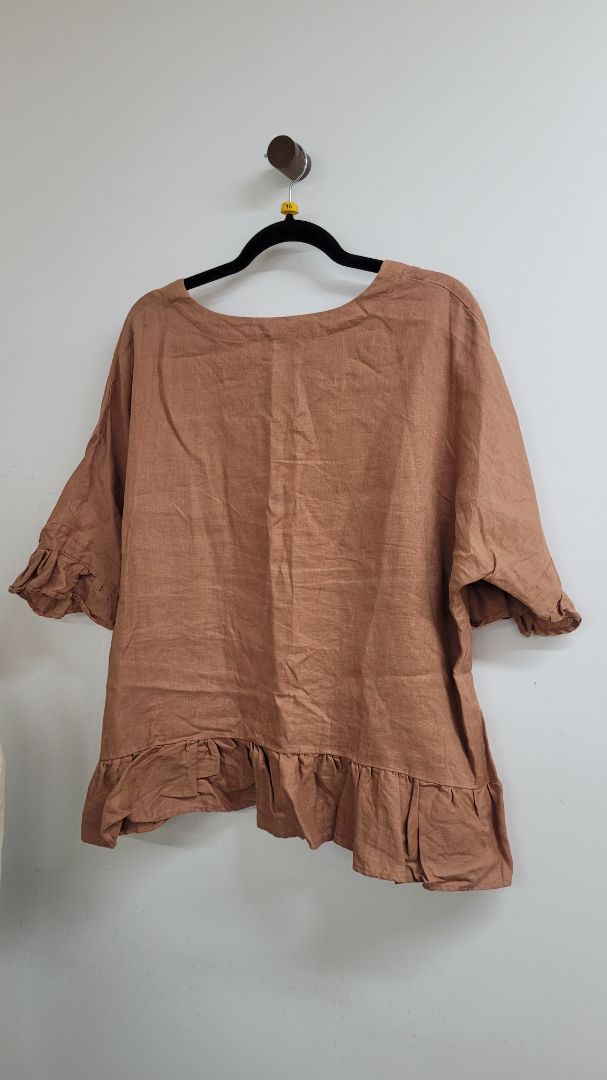 rust Tirelli Short Sleeve Top, Xl