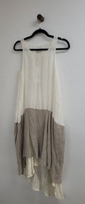 White and beige Eclectia Dress, M