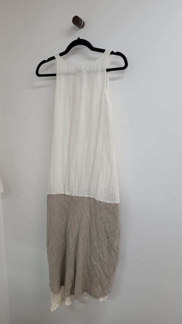 White and beige Eclectia Dress, M