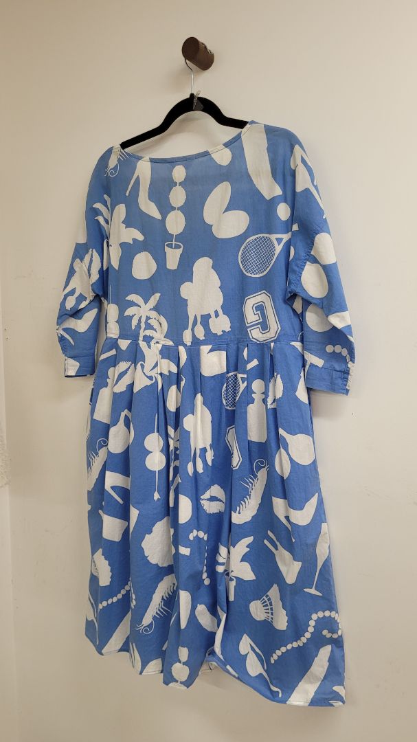 Blue and white Gorman Dress, M