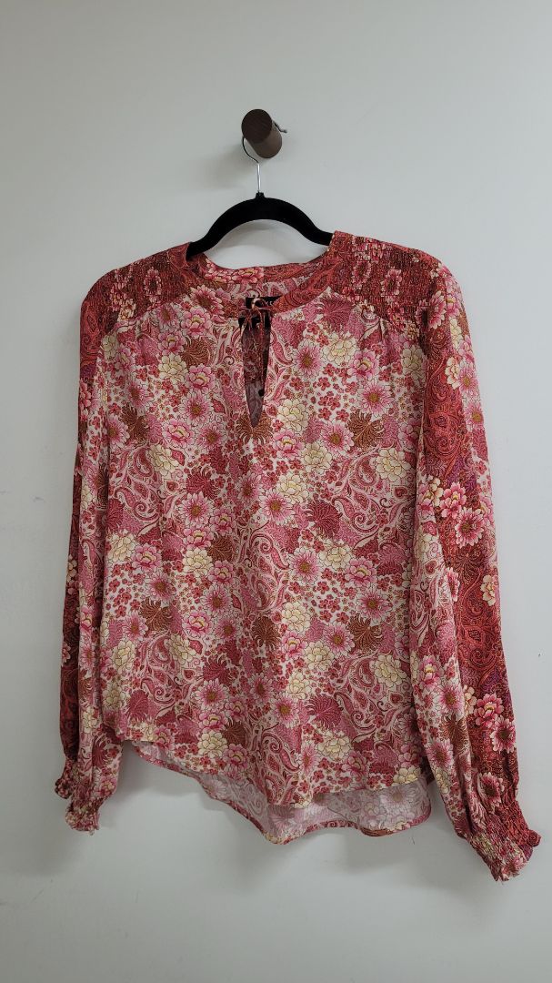 Pink floral Verge Long Sleeve Top, S