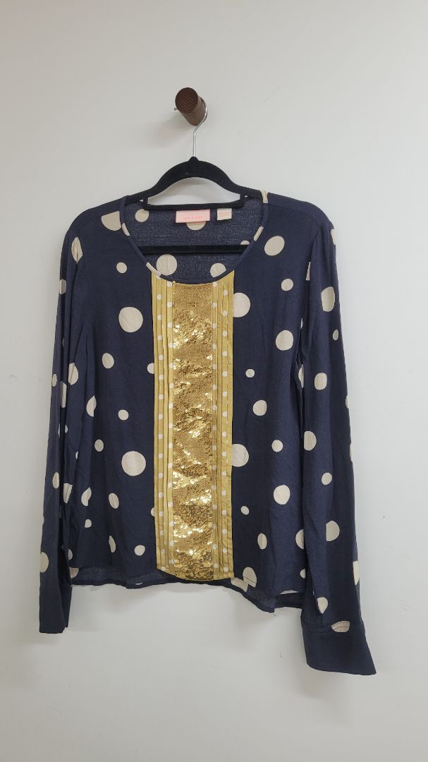 Blue and white spots Sass and bide Long Sleeve Top, AU8