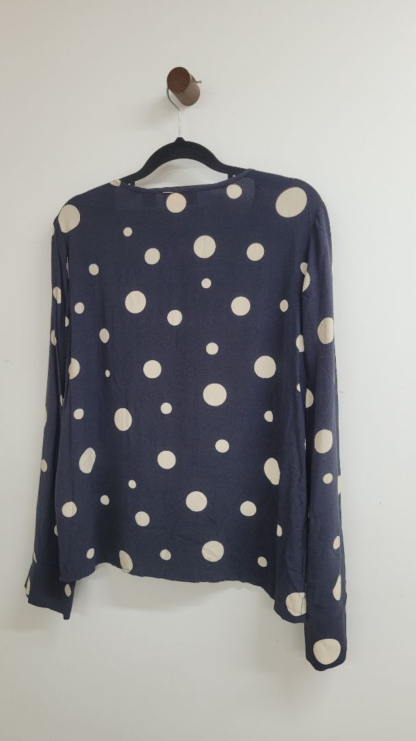 Blue and white spots Sass and bide Long Sleeve Top, AU8