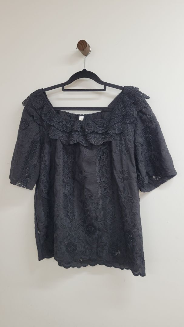 Black INK Short Sleeve Top, S