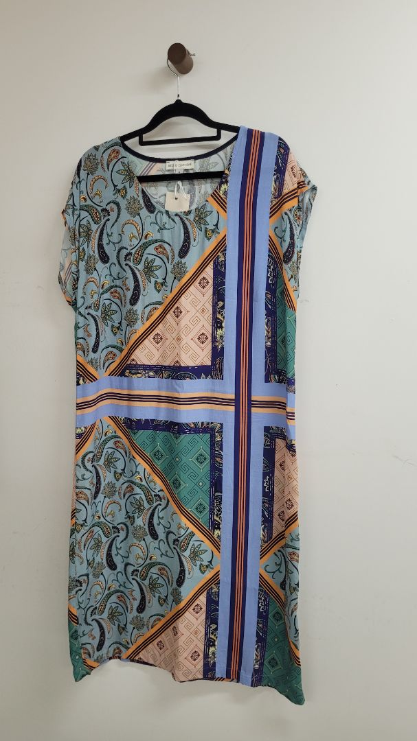 Blue orange floral Anne Mardell Dress, 10