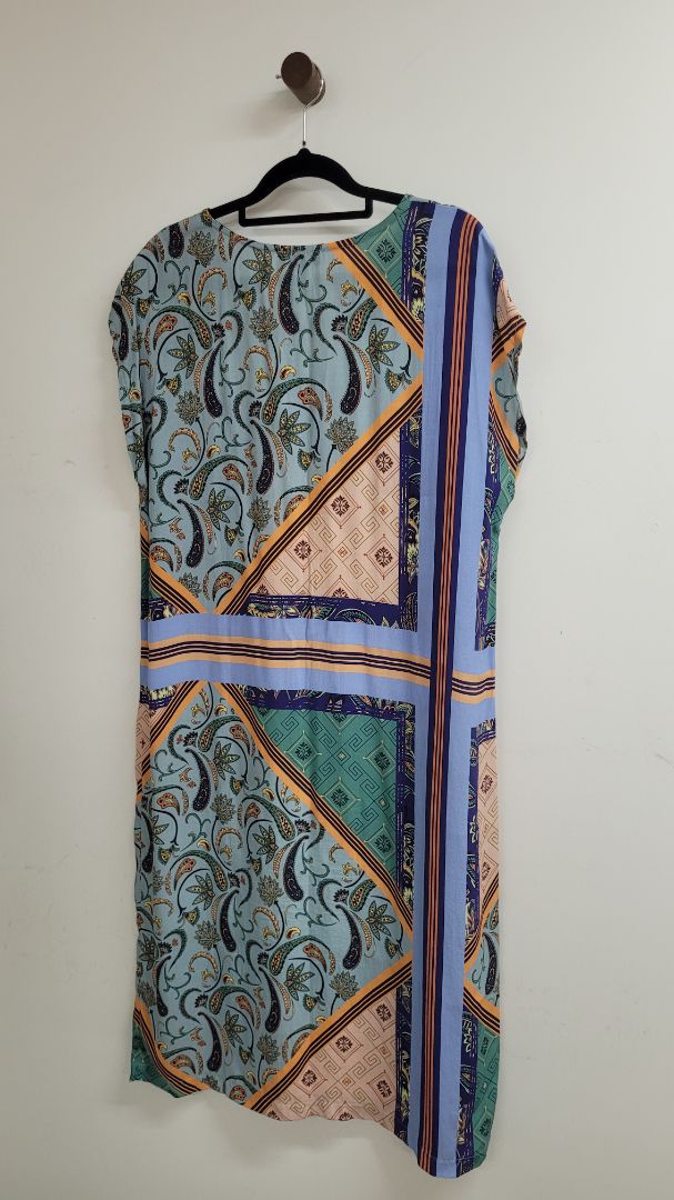 Blue orange floral Anne Mardell Dress, 10