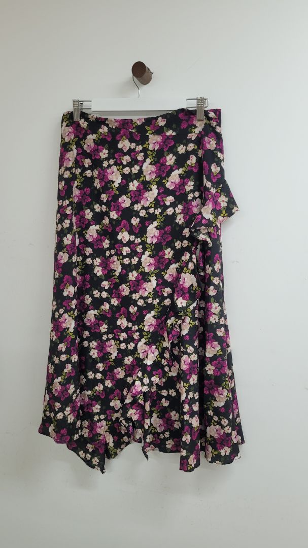 Purple black floral Calvin Klein Skirt, 10