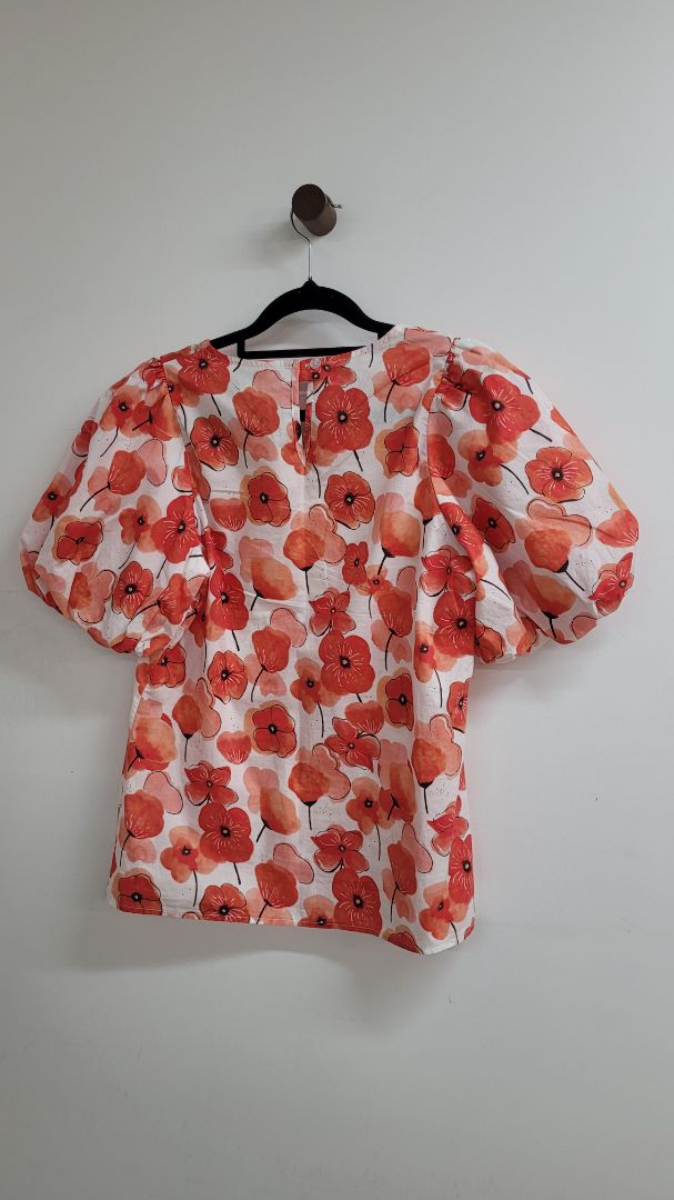 Red and white Ketz-ke Short Sleeve Top, 8