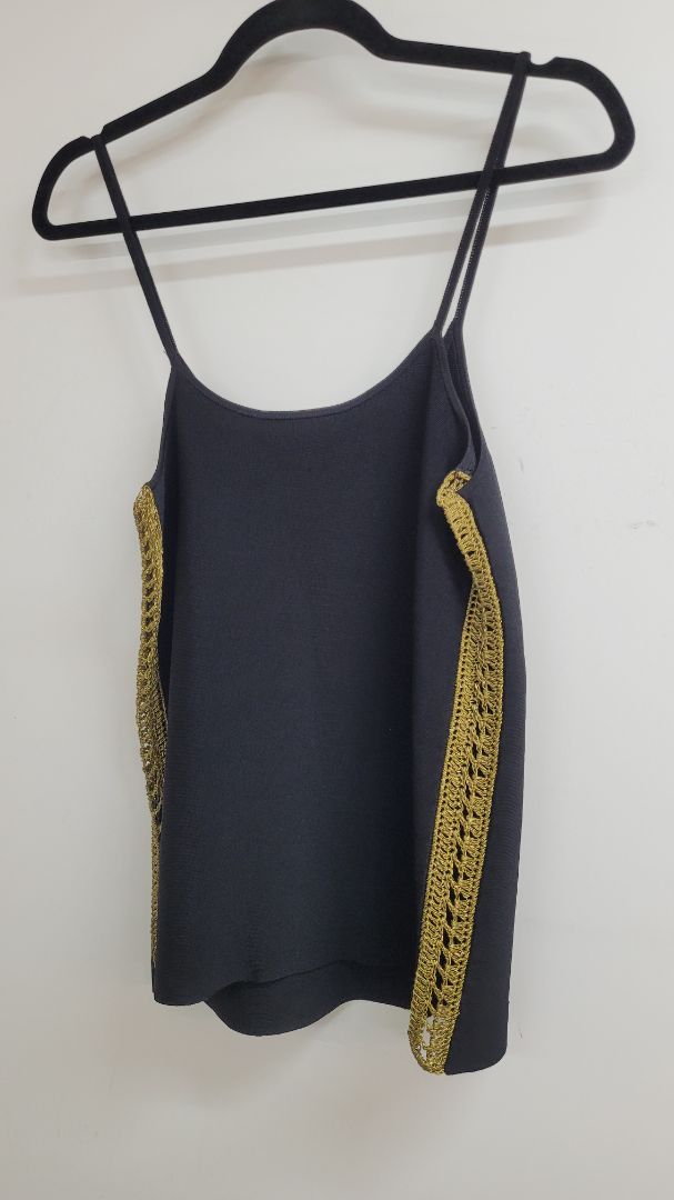 black,gold Sass & Bide Short Sleeve Top, xs