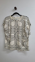 White and black Second Female Short Sleeve Top, S