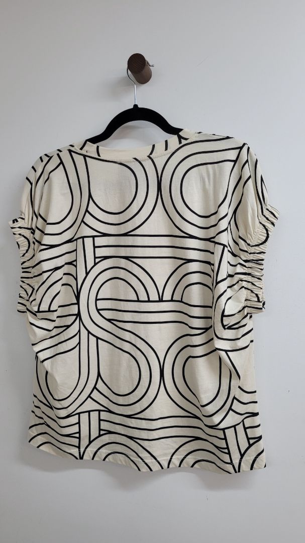 White and black Second Female Short Sleeve Top, S