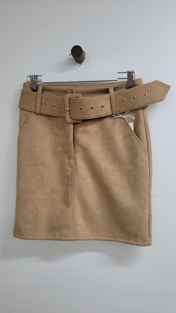 Brown suede Amaya Skirt, 8