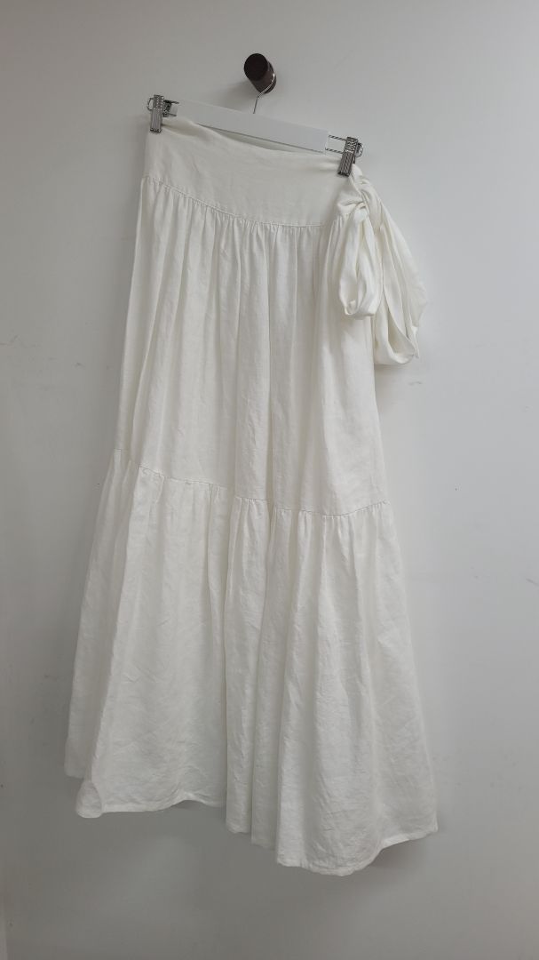 White Caitlin Crisp Skirt, 8