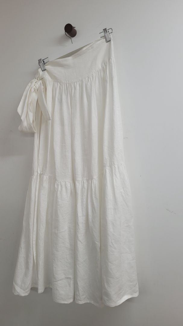 White Caitlin Crisp Skirt, 8
