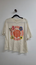 Beige floral Coop Short Sleeve Top, M