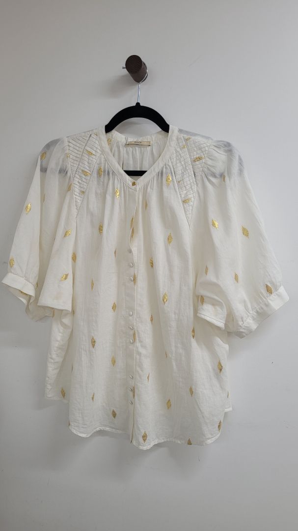White and gold sessun Shirt, M
