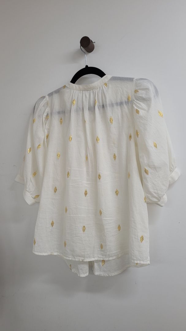 White and gold sessun Shirt, M