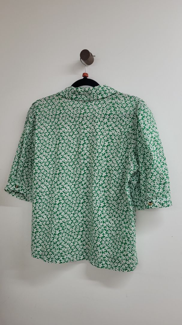 Green and white Lollys Laundry Short Sleeve Top, S