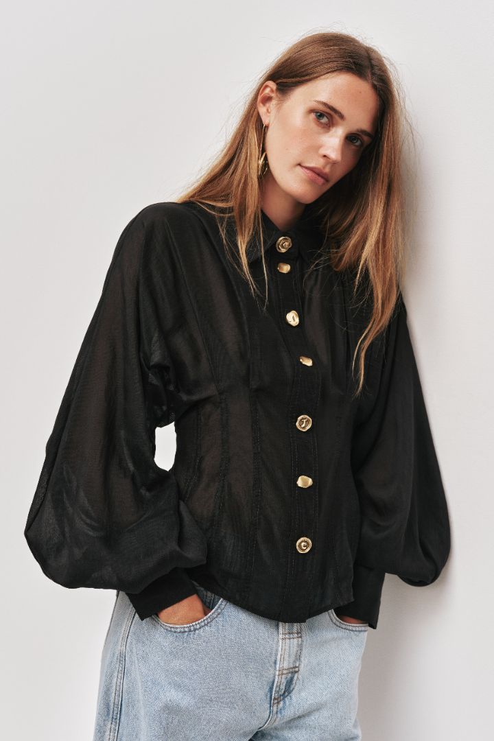 Black Aje Long Sleeve Top, 12