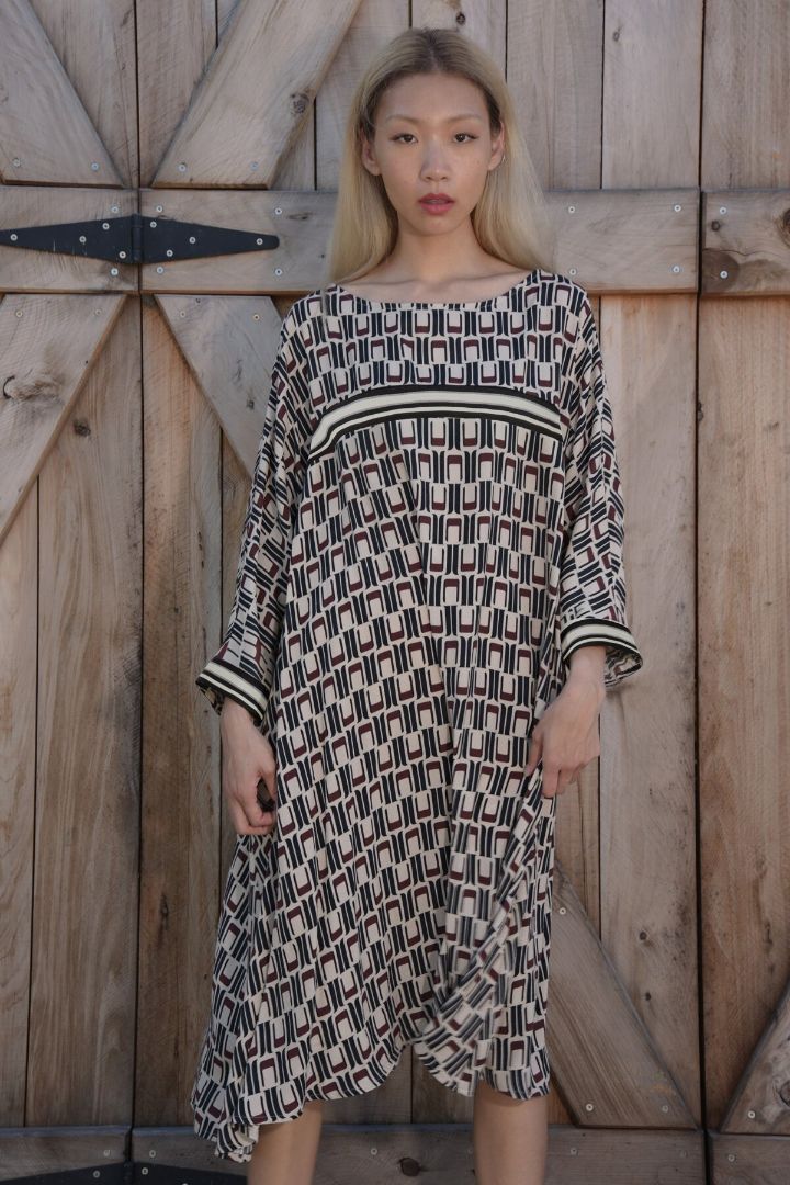 Beige navy red Trelise cooper Dress, M